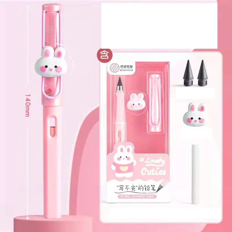 Kawaii Cartoon Eternal Unlimited: A Delightfully Cute Fountain Pen Shape Pencil for Smooth Writing and Endless Charm