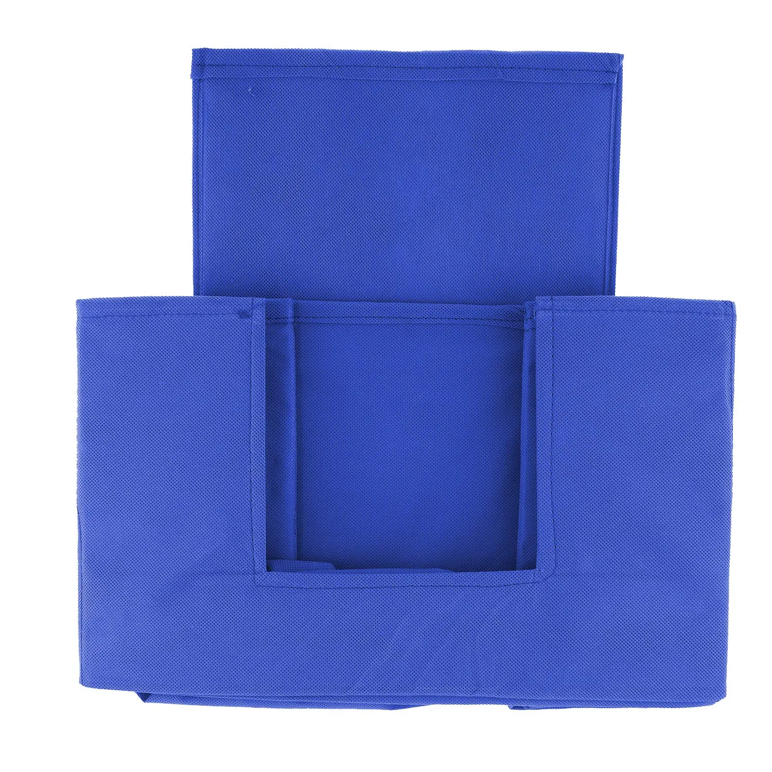 Kuber Industries 2 Pieces Large Capacity Space Saver Closet, Stackable and Foldable Saree, Clothes Storage Bag, Non-Woven Rectangle Cloth Saree Stacker Wardrobe Organizer (Royal Blue) CTKTC134599