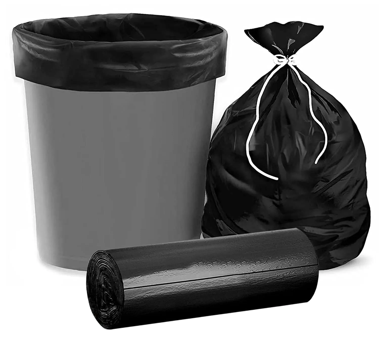 Kuber Industries (Small) Eco - Friendly Dustbin Bags - (180 Pcs) Leakproof | Odour Free | Strong Garbage Bags - For Trash And Waste - Dustbin Covers For Home And Office (19 x 17 Inches) (Black)