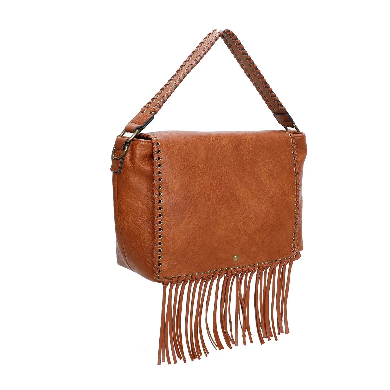 Lacey Fringe Messenger - Tan