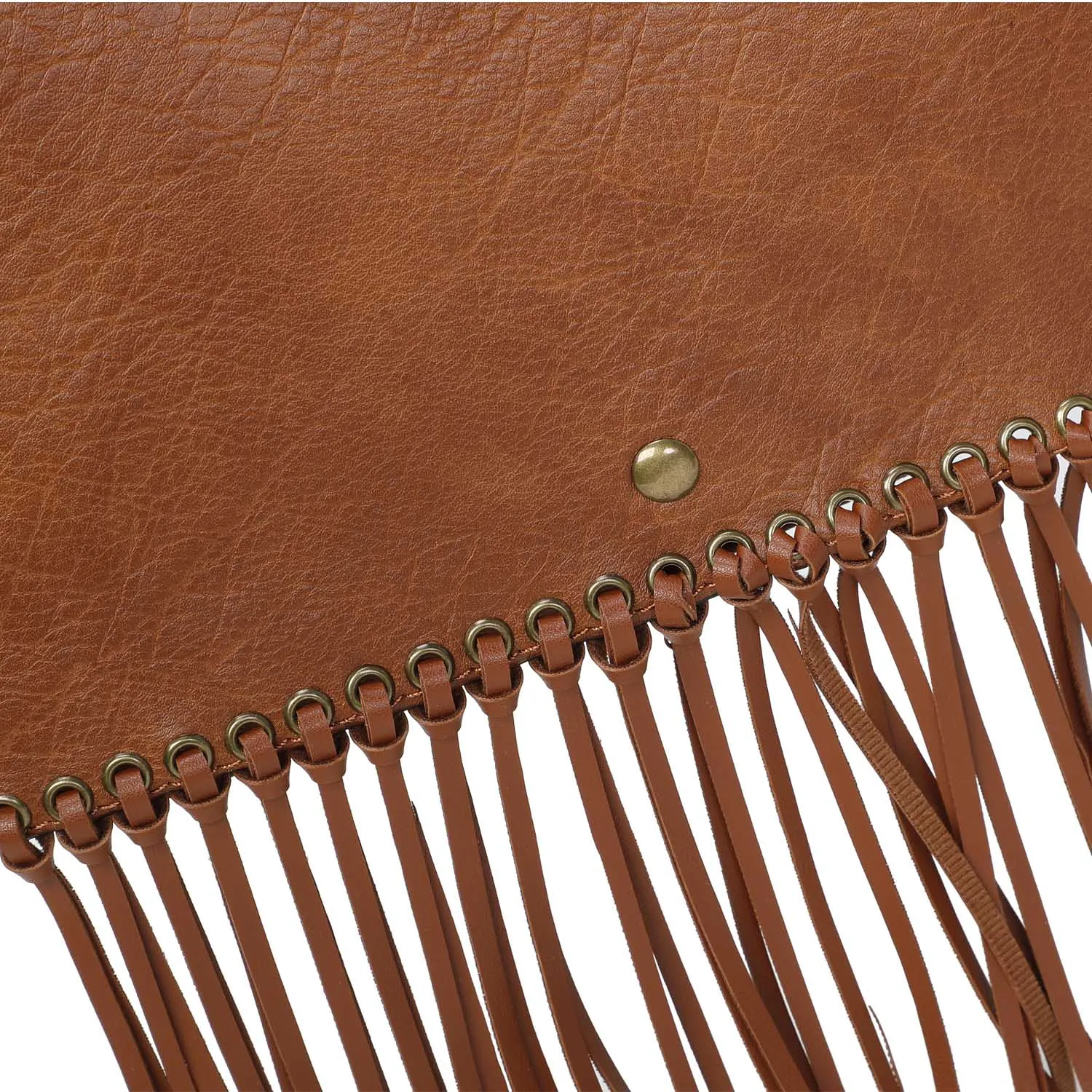 Lacey Fringe Messenger - Tan