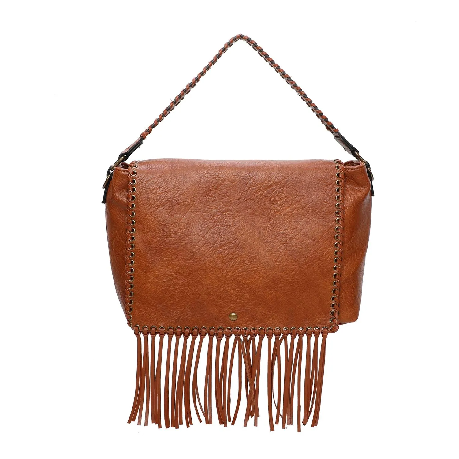 Lacey Fringe Messenger - Tan