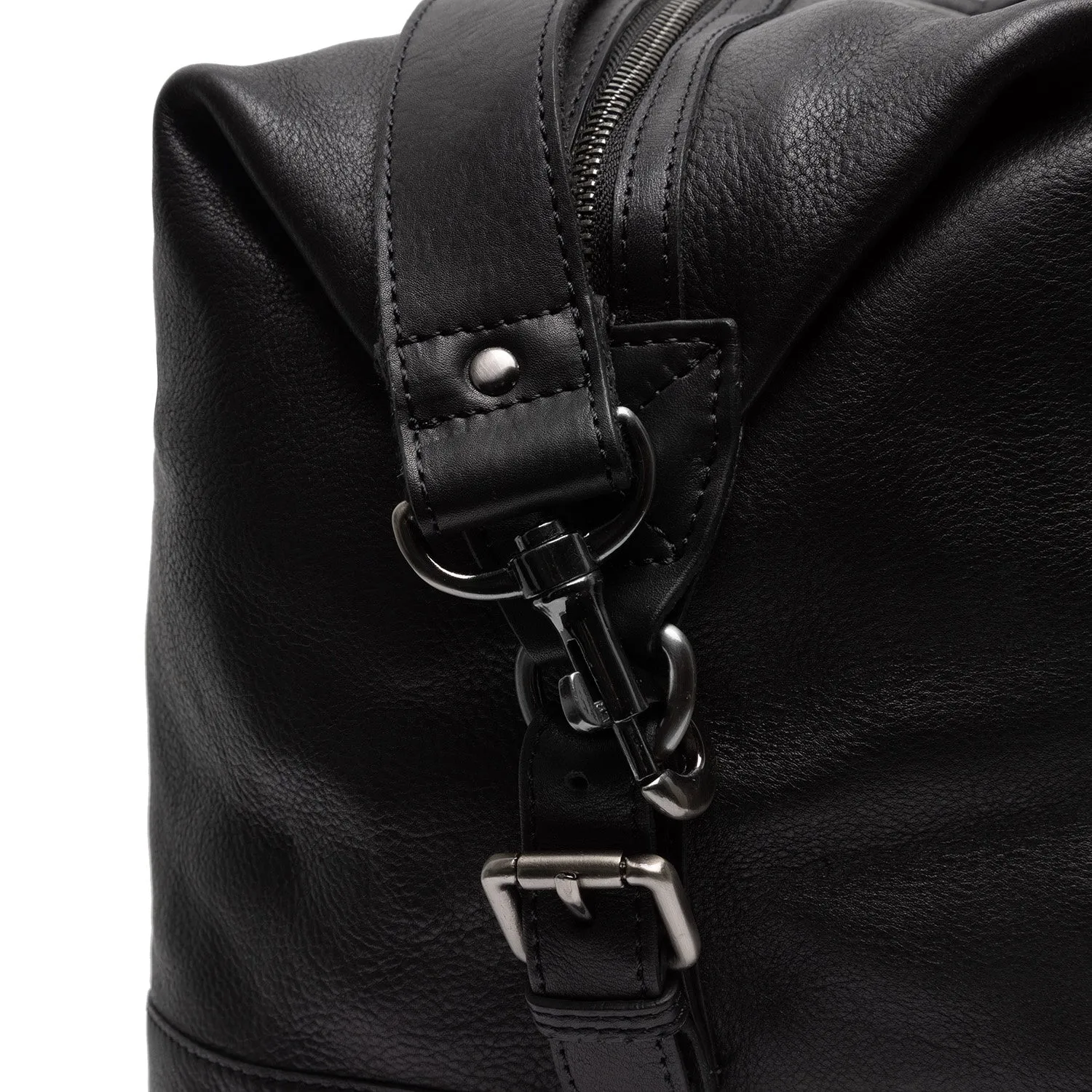 Leather Weekend Bag Black Caleb