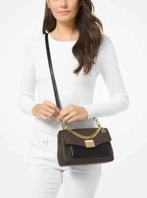 Lita Medium Two-Tone Logo Crossbody Bag