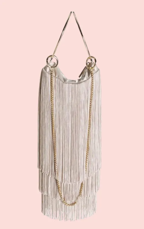 Lola Fringe Bag - Champagne