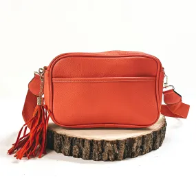 Lovin' Life Small Rectangle Crossbody Purse in Coral Orange