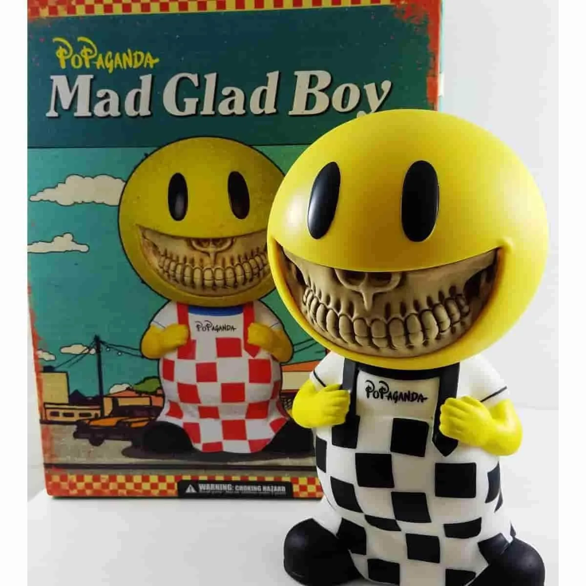 Mad Glad Boy Grin Checkmate Version Rare Medium Soft Vinyl Art Figure by Ron English Popaganda