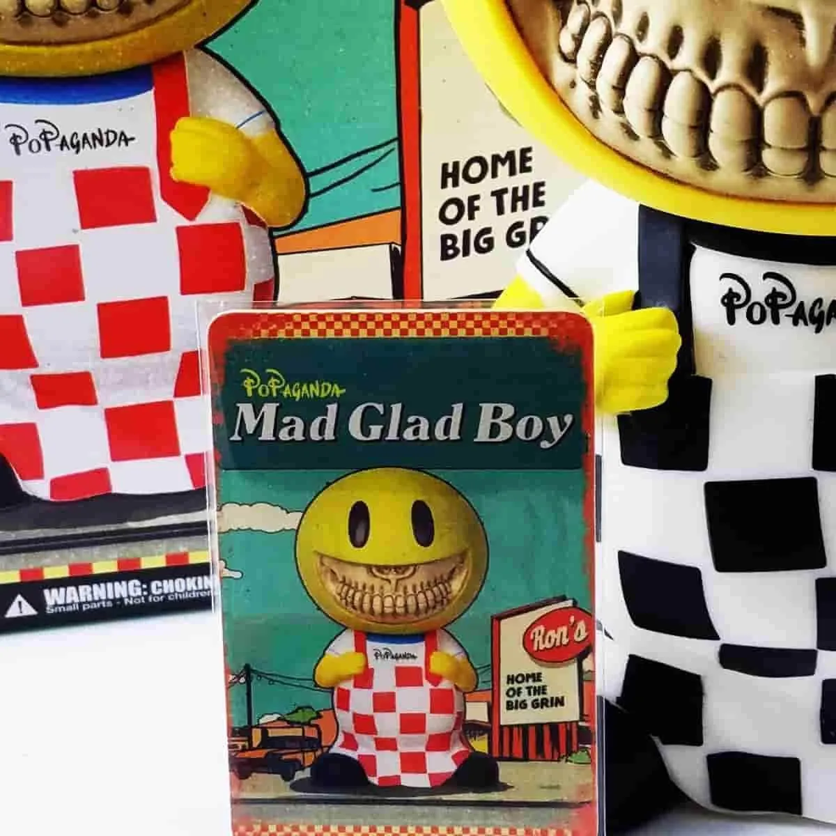 Mad Glad Boy Grin Checkmate Version Rare Medium Soft Vinyl Art Figure by Ron English Popaganda