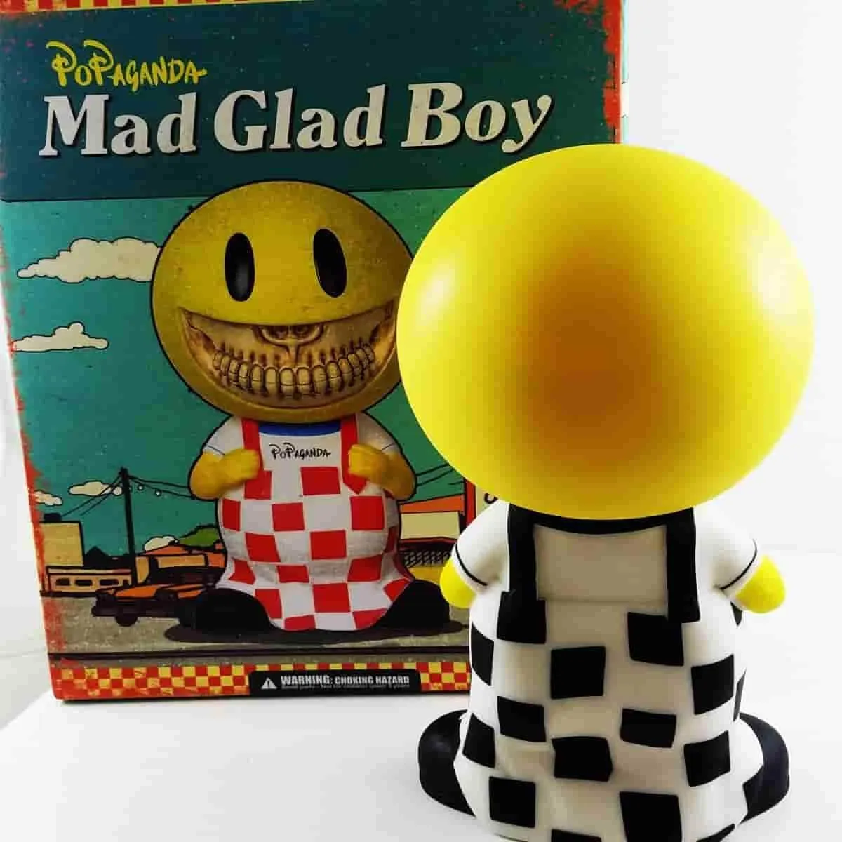 Mad Glad Boy Grin Checkmate Version Rare Medium Soft Vinyl Art Figure by Ron English Popaganda