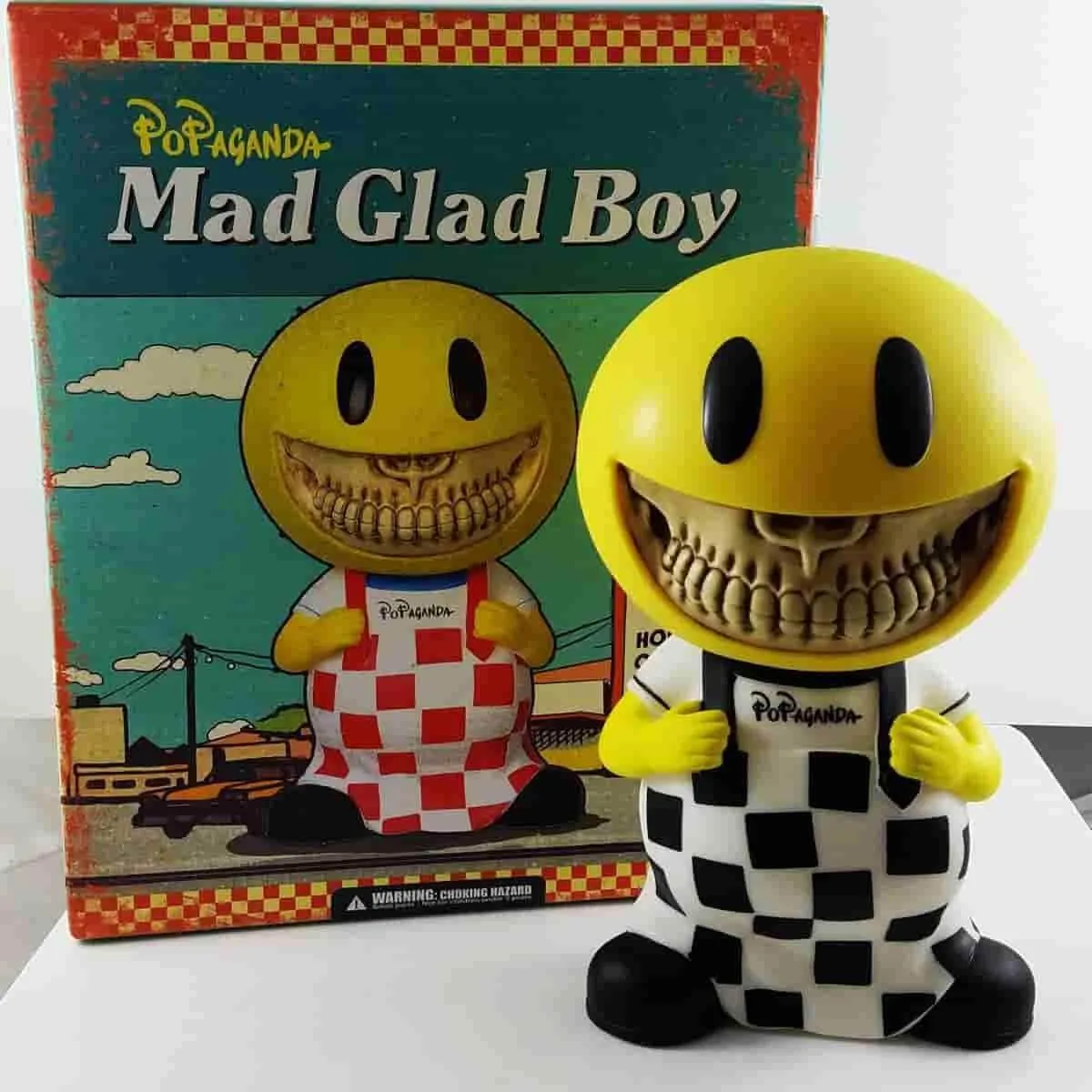 Mad Glad Boy Grin Checkmate Version Rare Medium Soft Vinyl Art Figure by Ron English Popaganda