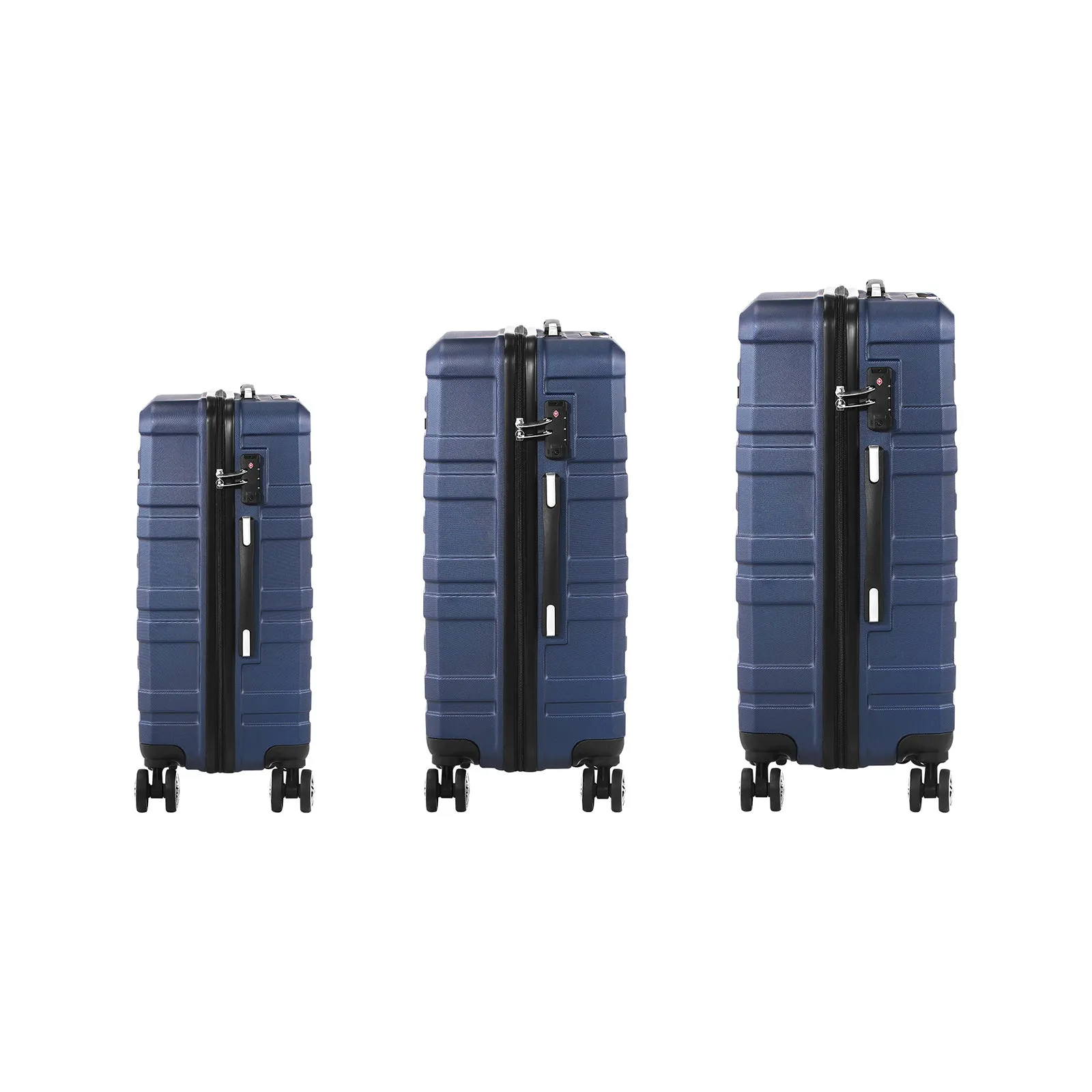 Mazam 3PCS Luggage Suitcase Trolley Set Travel TSA Lock Storage Hard Case Navy