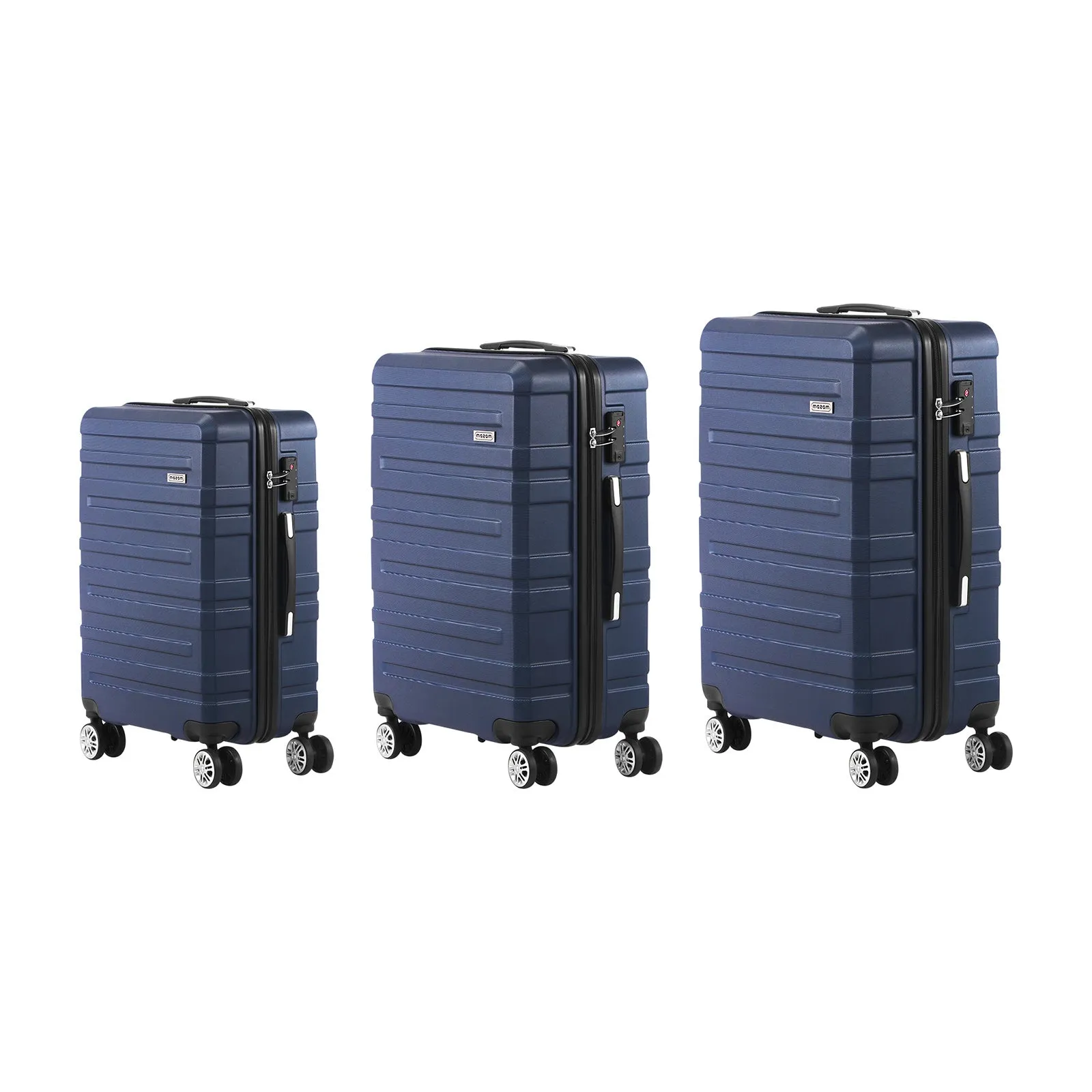 Mazam 3PCS Luggage Suitcase Trolley Set Travel TSA Lock Storage Hard Case Navy