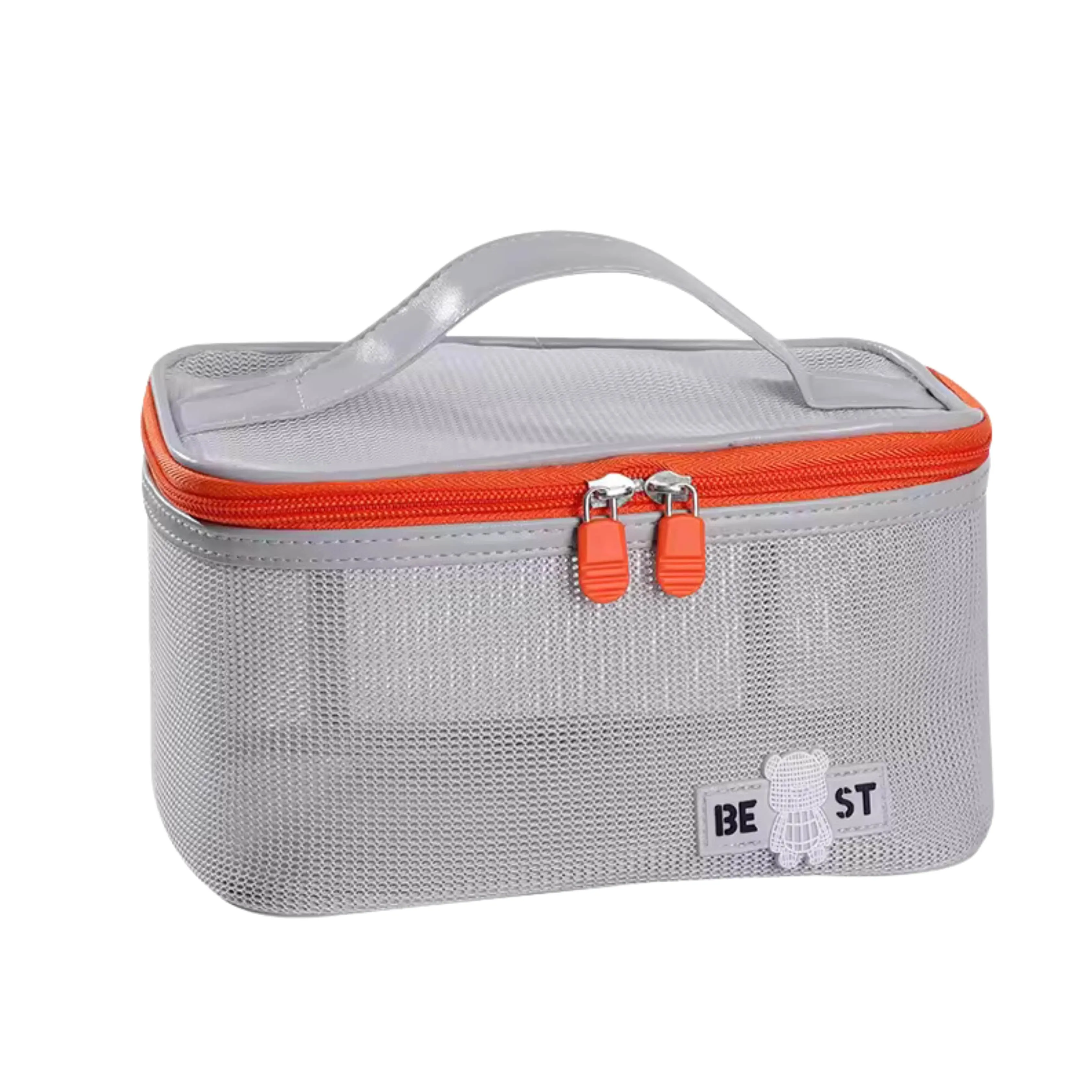 Mesh cosmetic organizer bag