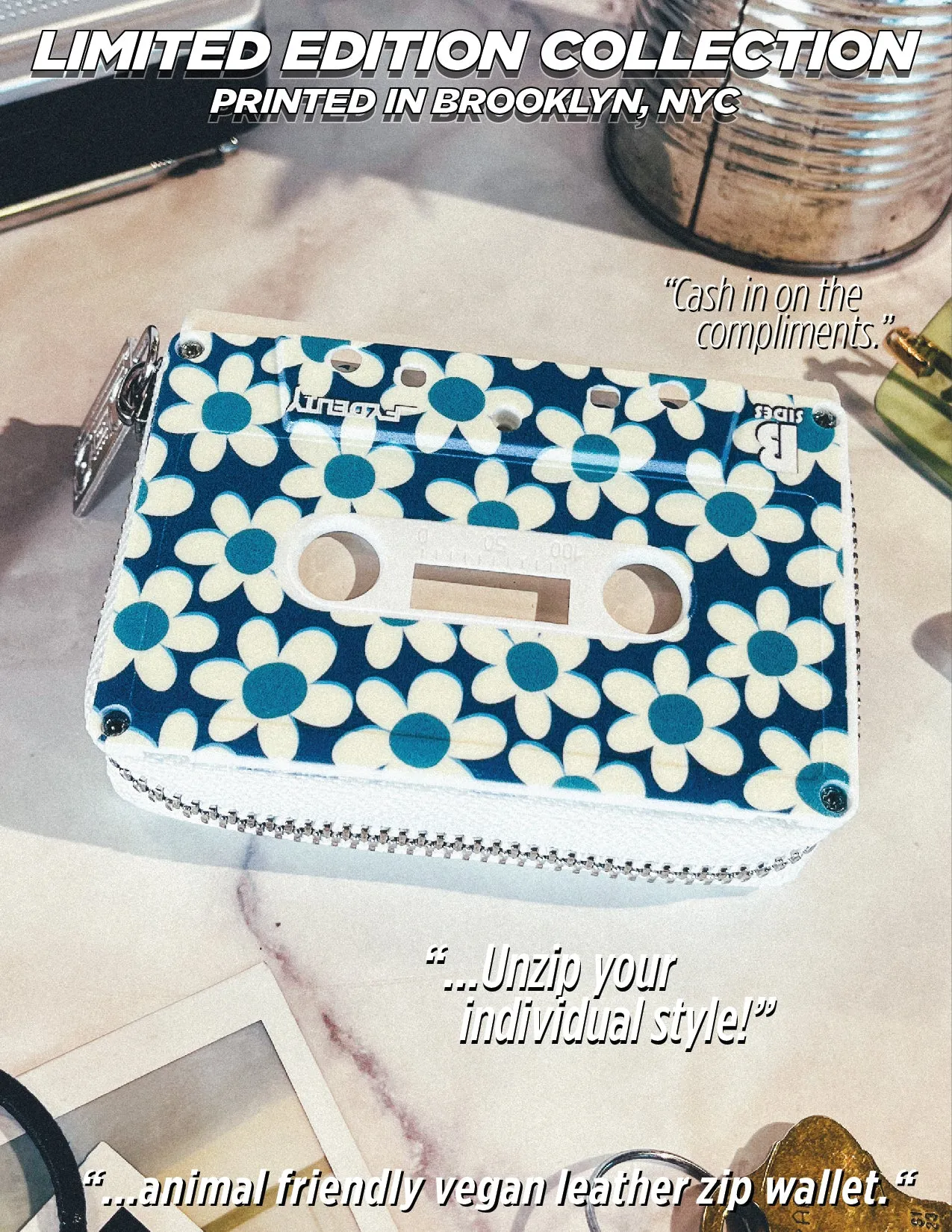 Mixtape Wallet |Blue Daisy