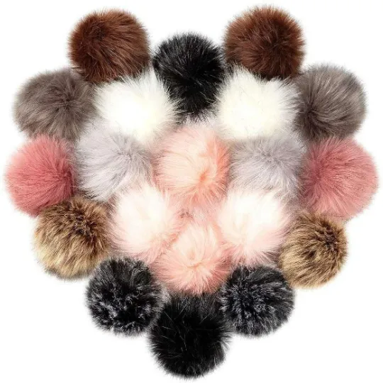 Mom Keychain/Faux Fur Pom Pom Charm Key Chain-Purse Charm/Journal Charm