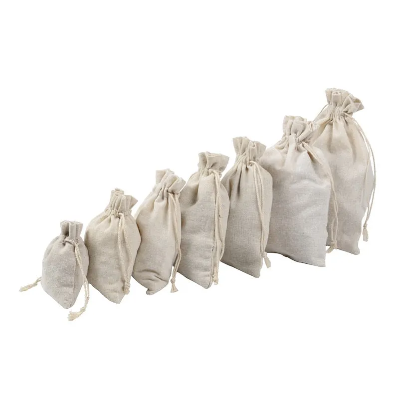 Multi Size Reusable Cotton Drawstring Gift Bags