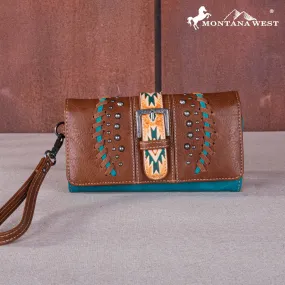 MW1134-W018 Montana West Aztec Buckle Collection Wallet