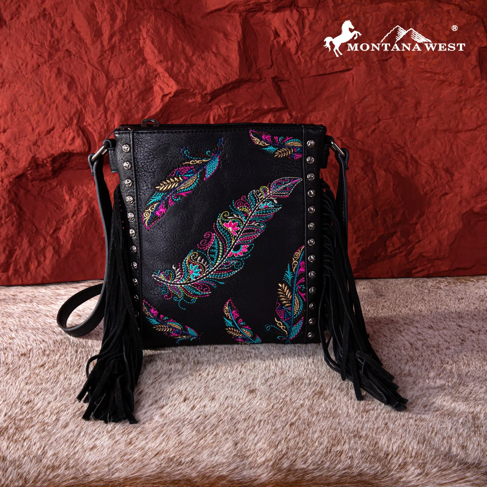 MW1242G-9360  Montana West Embroidered Collection Concealed Carry Crossbody