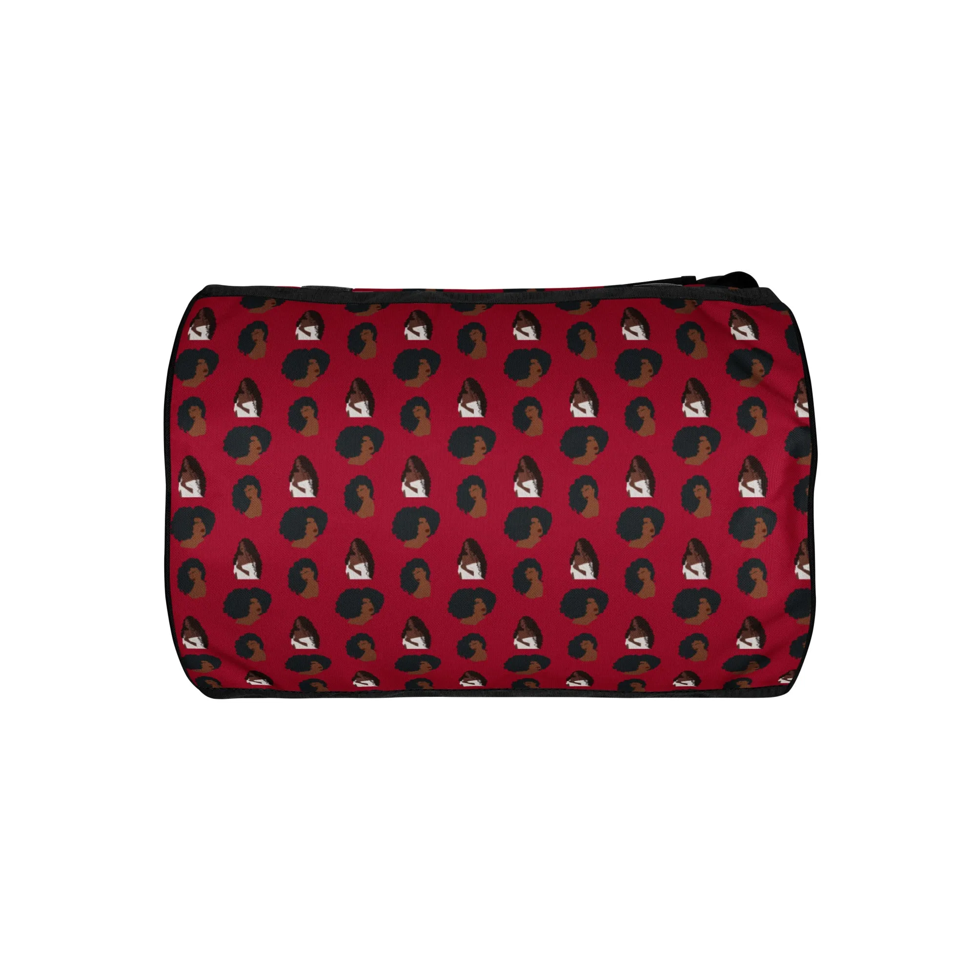 Natural Hair Love Burgundy All-over print gym bag