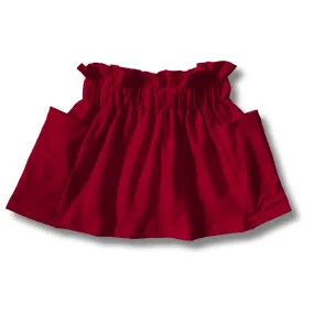 Needlecord Pocket Skirt - Red