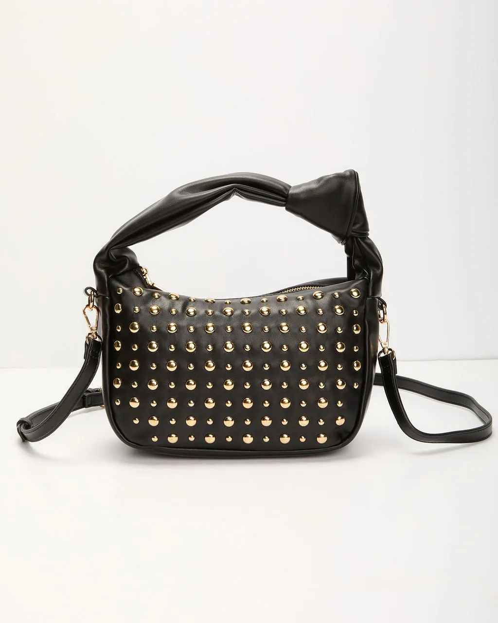 Niamara Knotted Top Handle Stud Embellished Bag