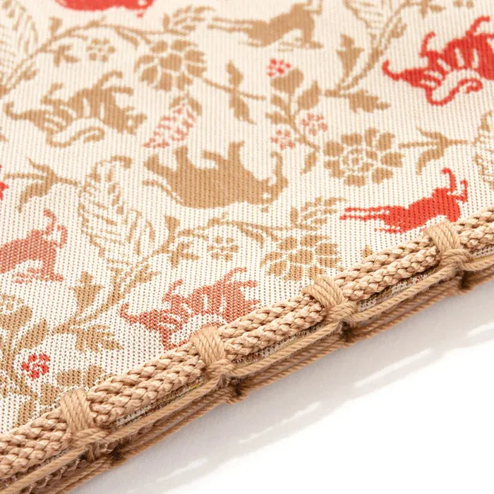 Nishijin-ori Small Drawstring Bag - Tiger / Cream -,  Made in Kyoto, Japan,  Japanese traditional craft purse