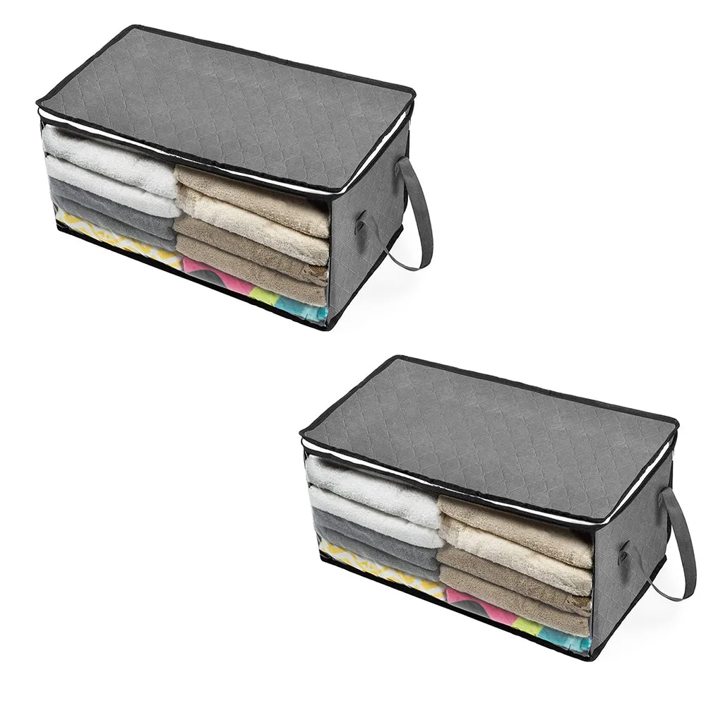 Non-Woven Quilt Clothes Organizing Storage Box with Lids