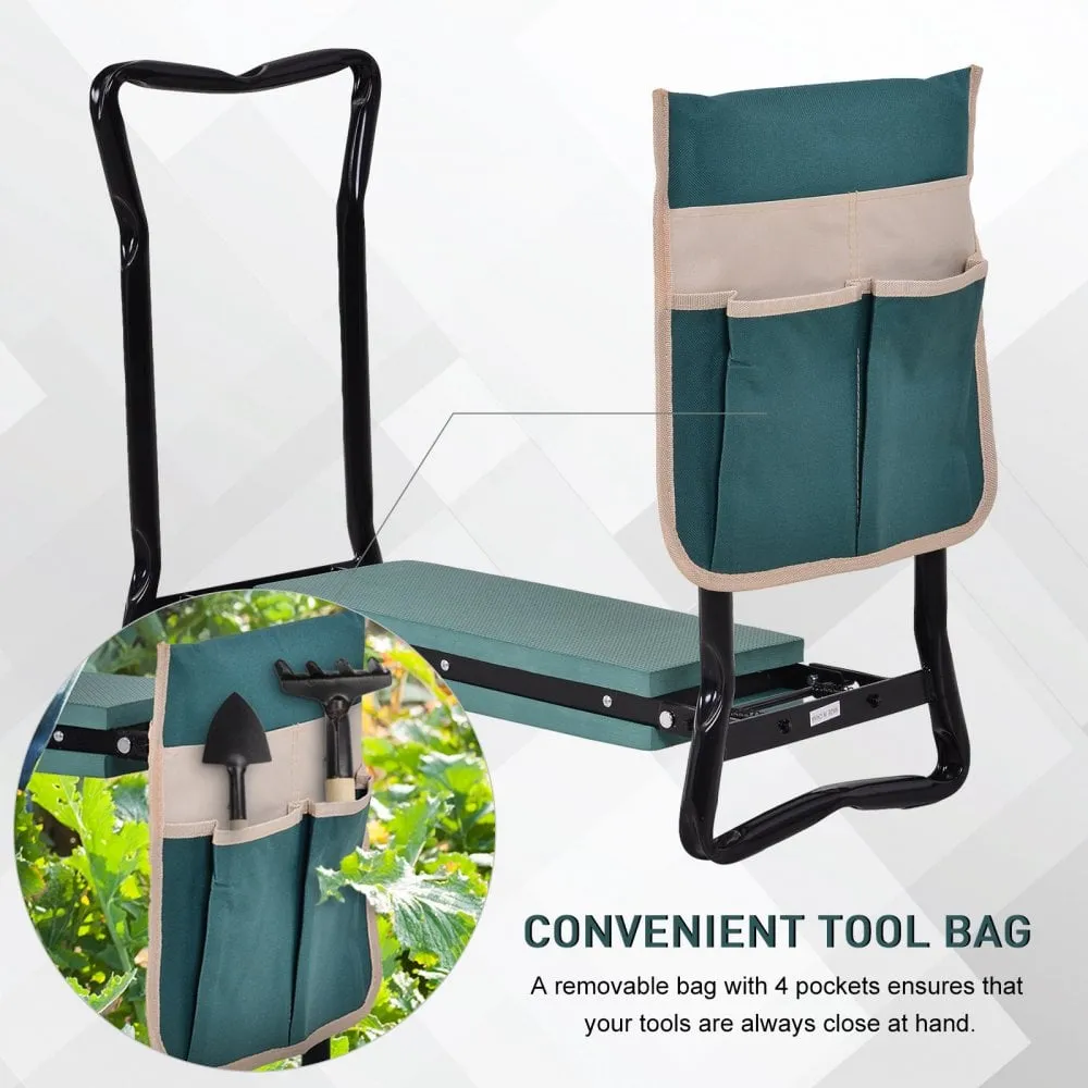 Outsunny Steel Frame Garden Kneeler with Resting Foam Pad