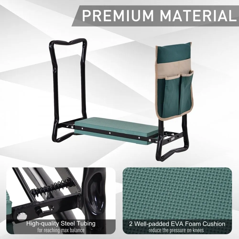 Outsunny Steel Frame Garden Kneeler with Resting Foam Pad