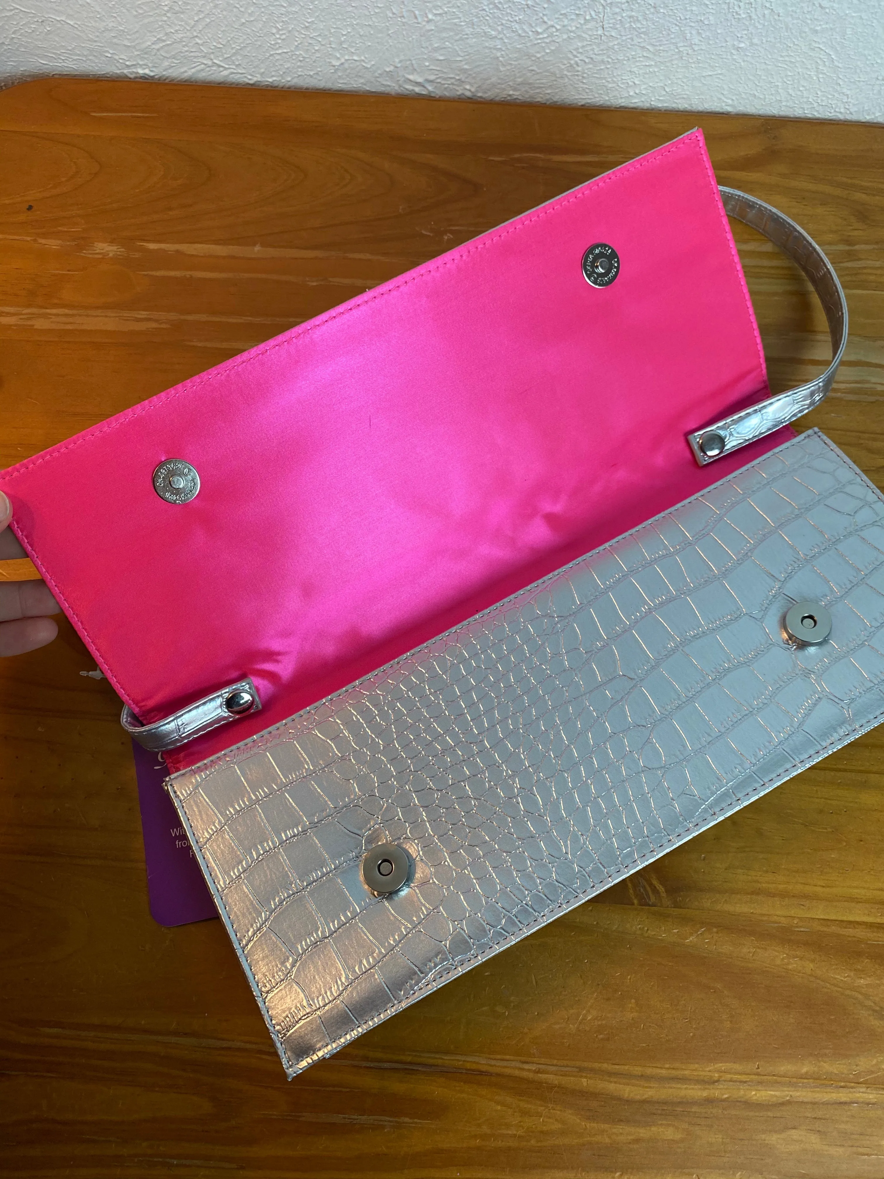 Paris Hilton Silver & Pink Shoulder Bag