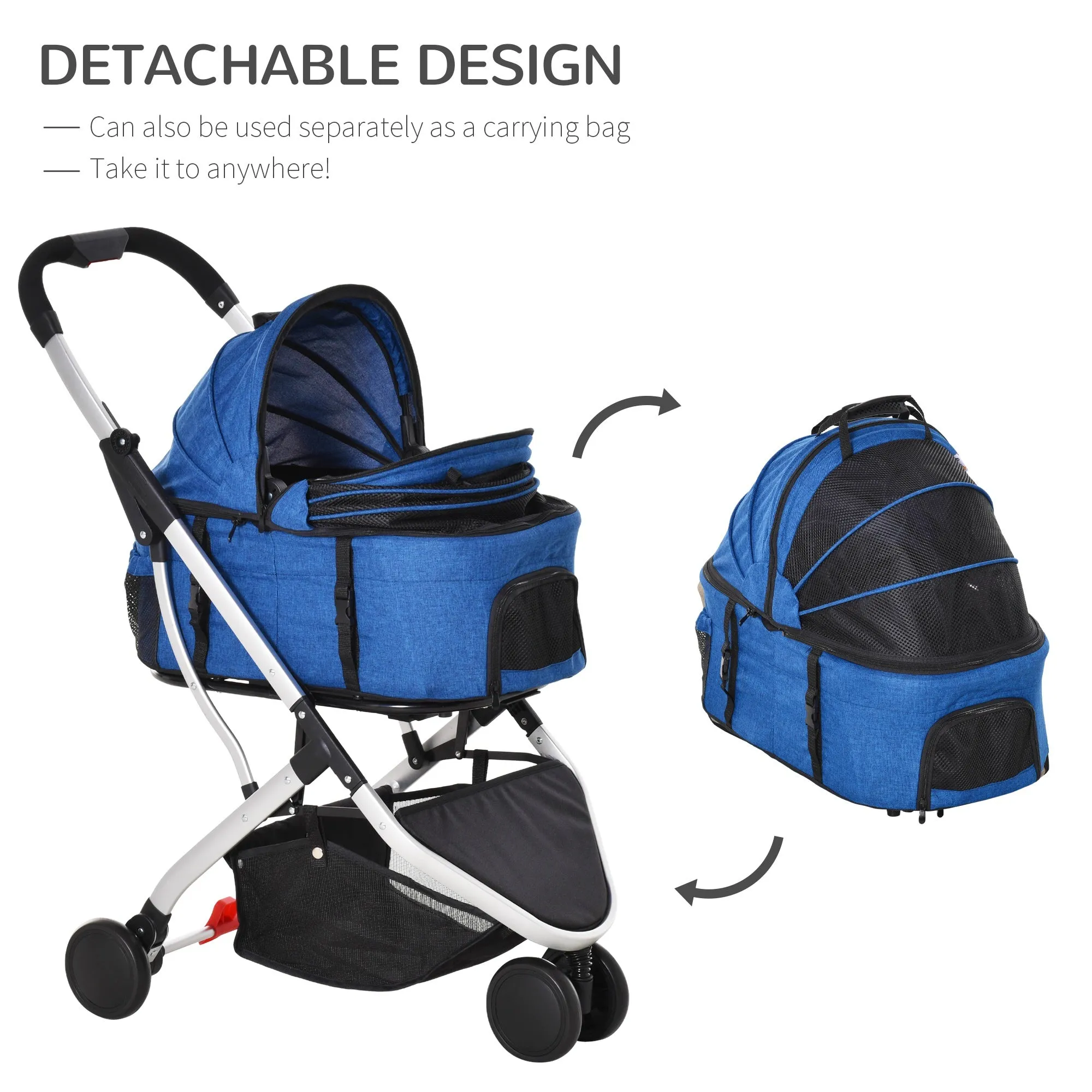 PawHut 2 In 1 Foldable Dog Stroller