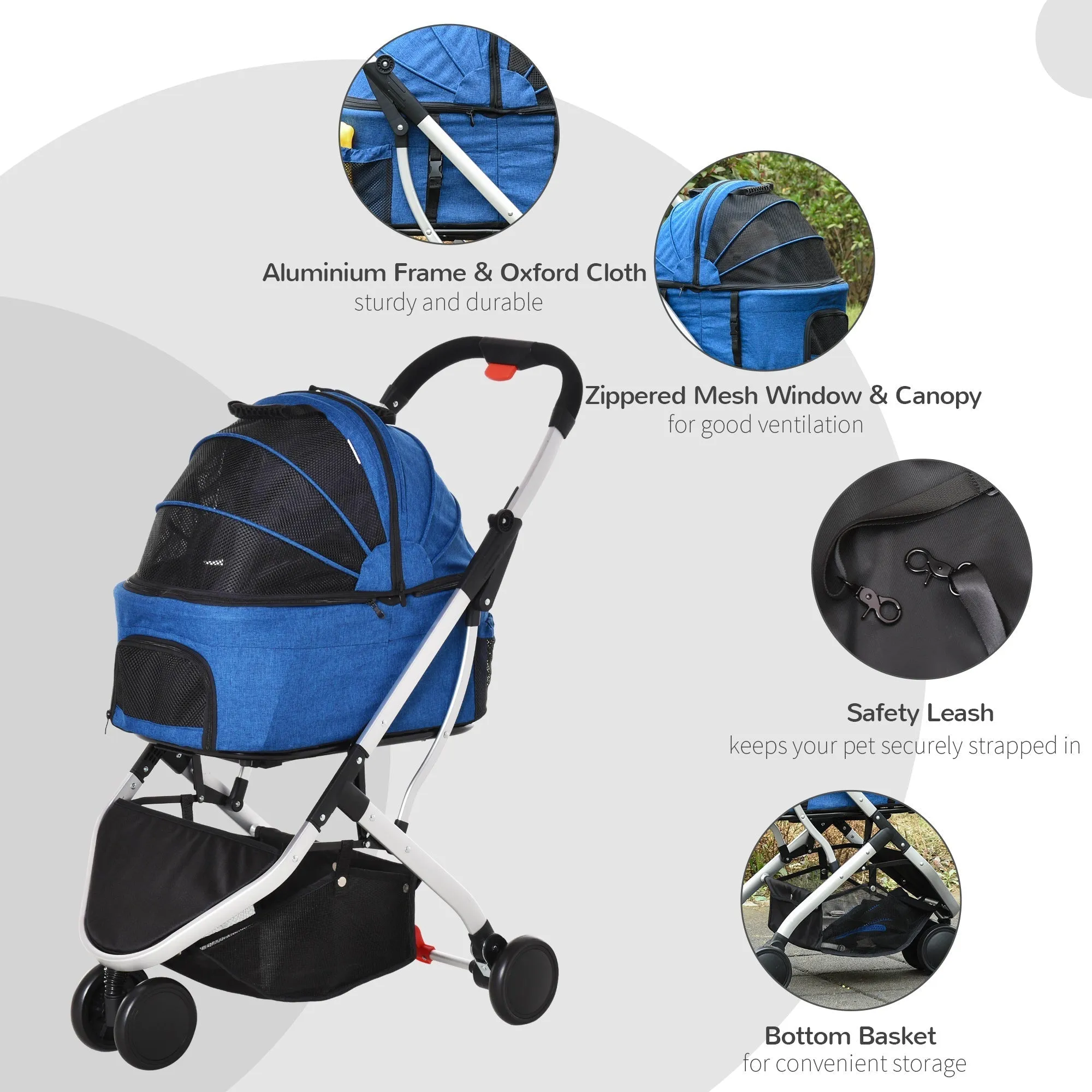 PawHut 2 In 1 Foldable Dog Stroller