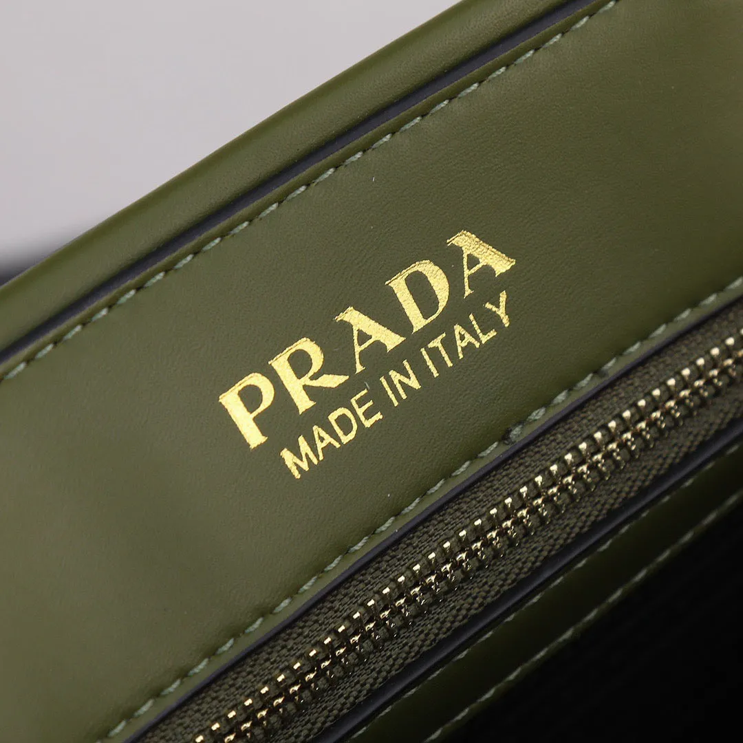 PD225  Large Leather Prada Symbole Bag with Topstitching / 15.3x12.2x3.9inch