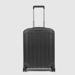 Piquadro Pq-Light 55Cm Ultra Slim Hardcase 4 Double Wheel Cabin Trolley Matt Black - Bv4425Pql/No