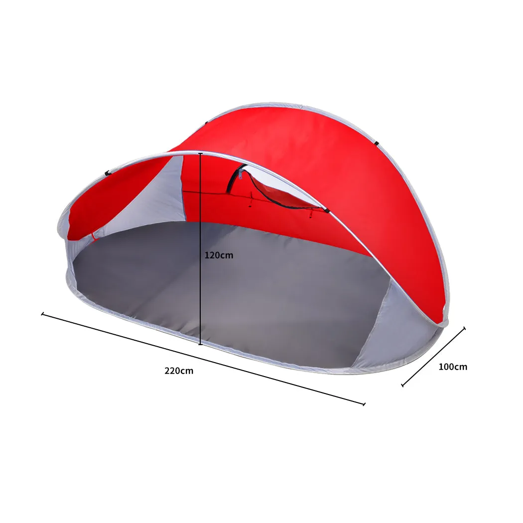 Pop Up Tent Camping Beach Tents 4 Person Portable Hiking Shade Shelter Red