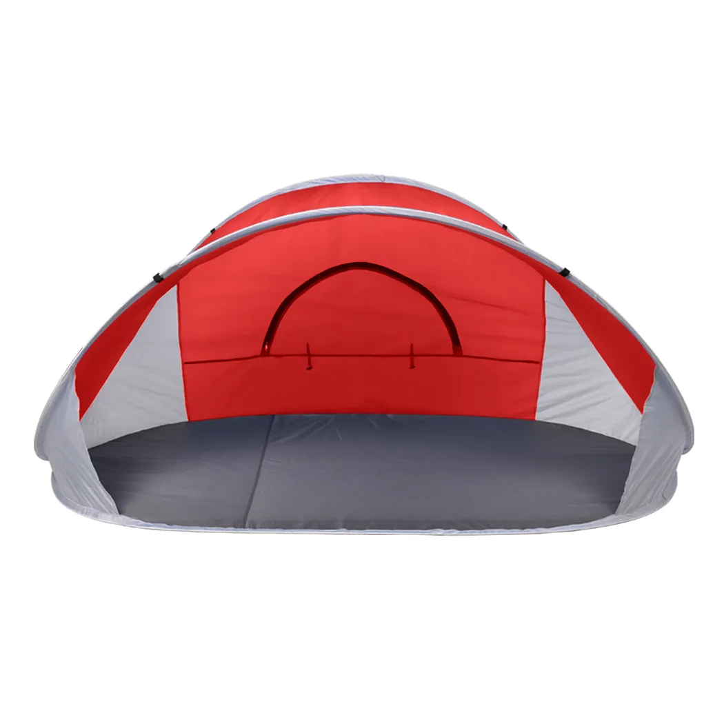 Pop Up Tent Camping Beach Tents 4 Person Portable Hiking Shade Shelter Red