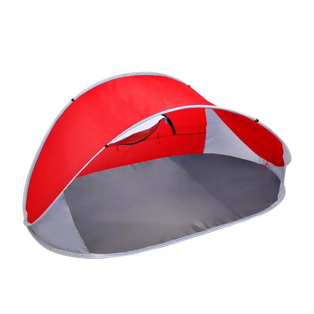 Pop Up Tent Camping Beach Tents 4 Person Portable Hiking Shade Shelter Red