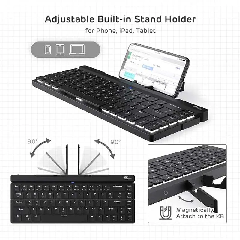 Portable Foldable Bluetooth Keyboard