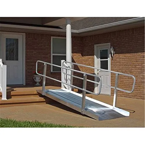 Prarie View Industries 7-ft x 36-in Solid with Handrails Wheelchair Ramp