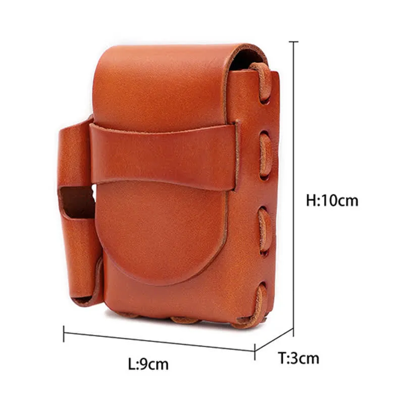 Protective Cigarette Box Lighter Holder Leather Belt Bag