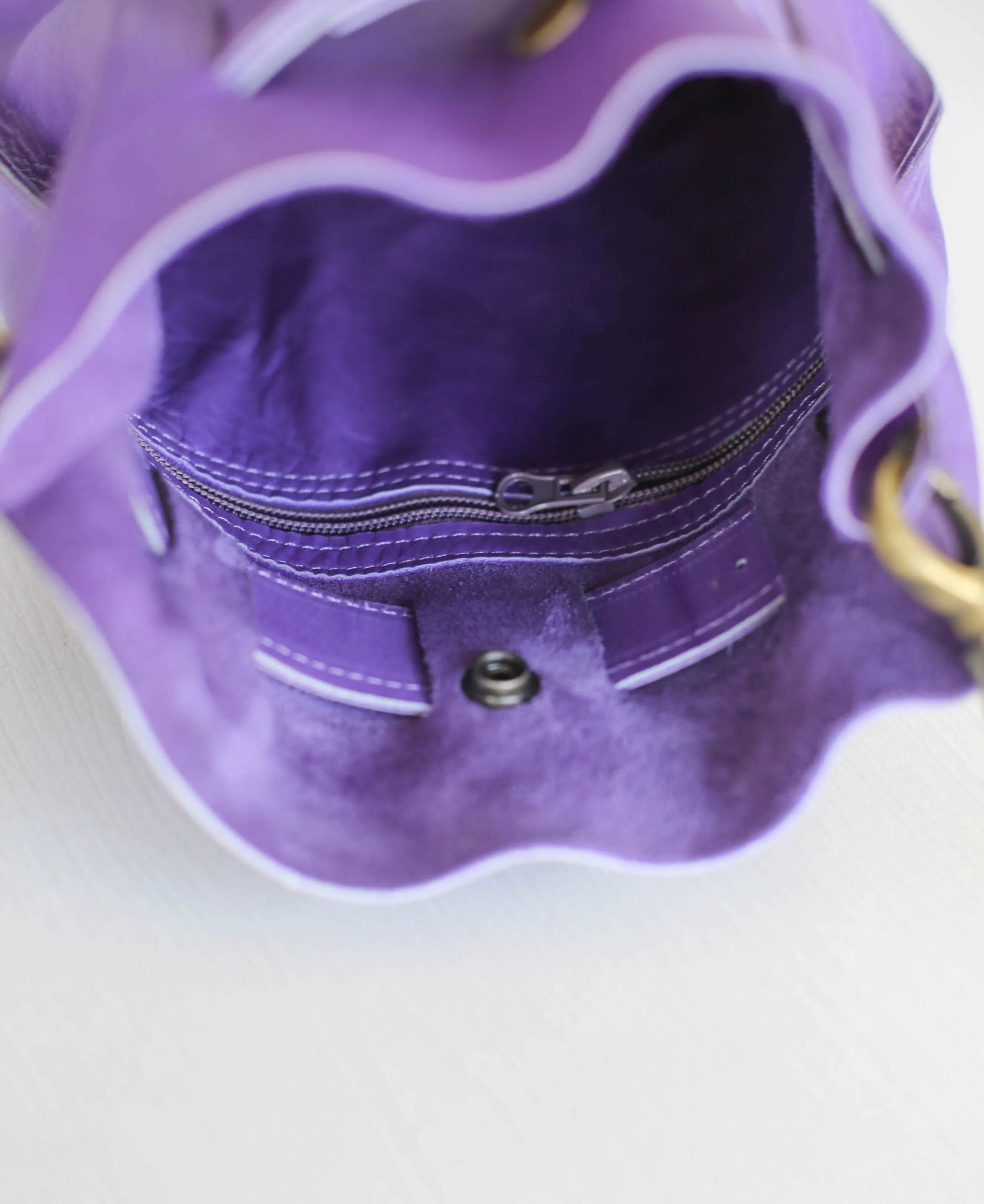 Purple Mini Leather Backpack