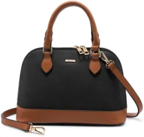 Purse for Women Small Crossbody Bags Classic Double Zip Top Handle Dome Satchel Bag