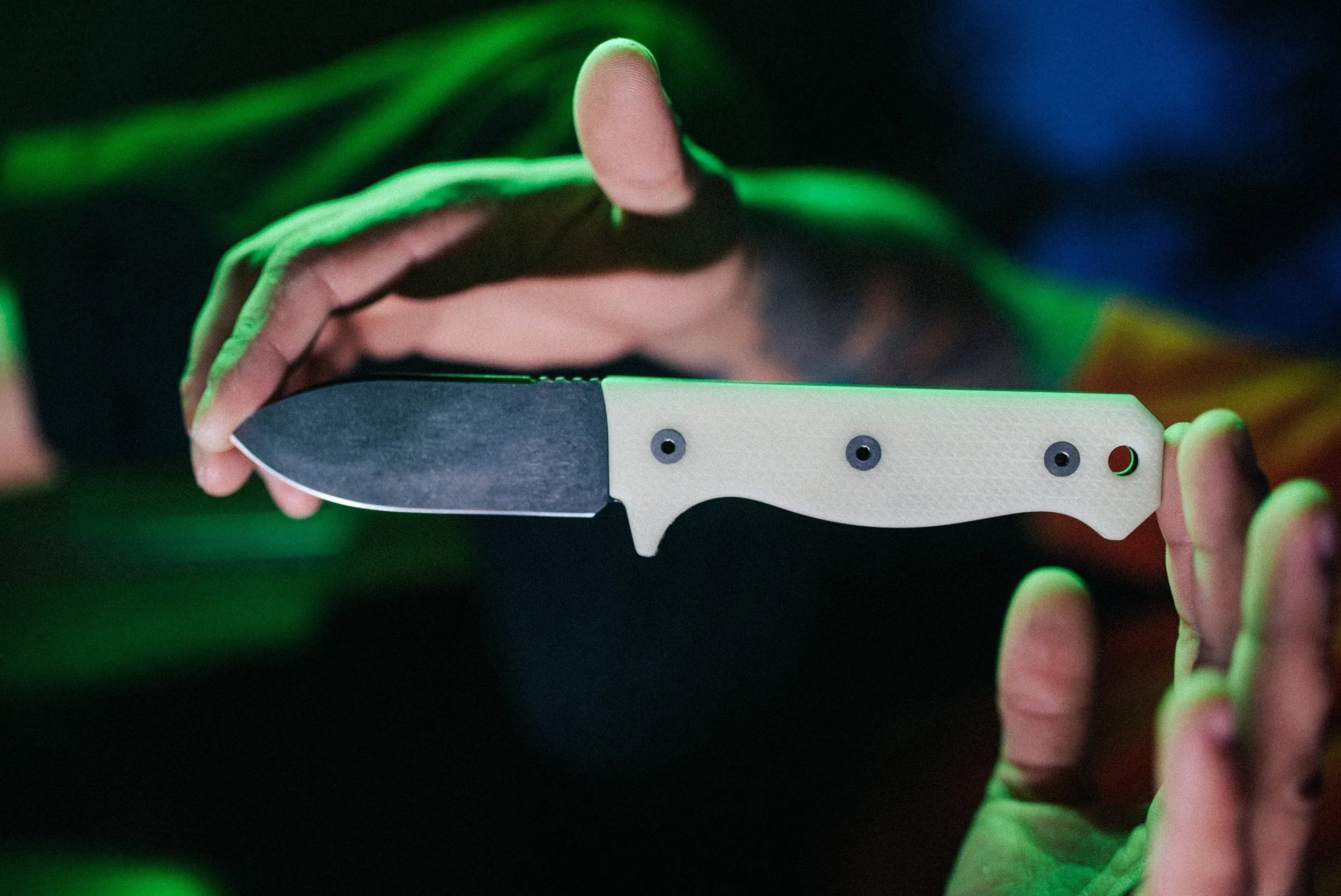 R4A - Ready 4 Action Knife / D2 Fixed Blade ( UGM GLOW Scales ) (( 48 HOUR SALE! ))