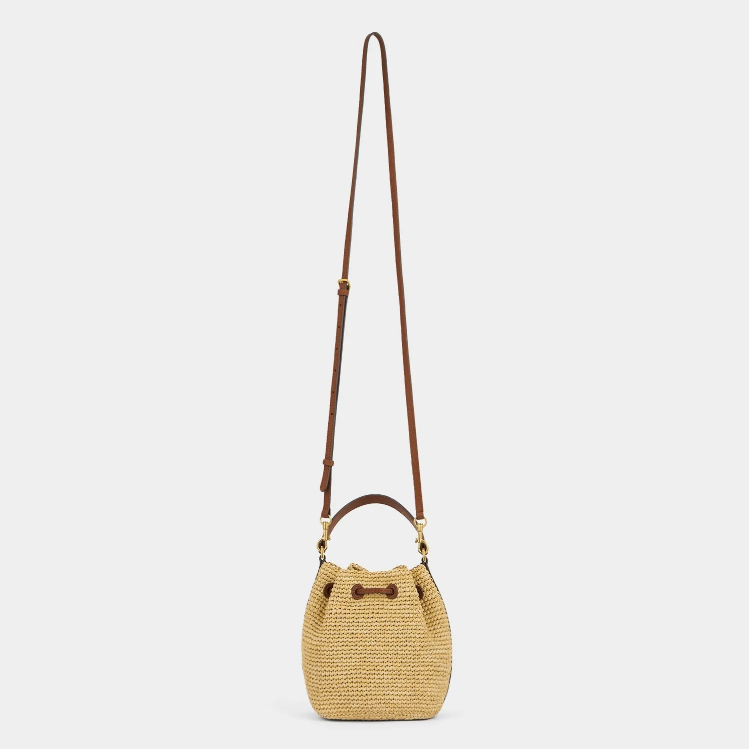 Raffia Eyes Drawstring Cross-body