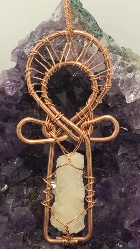 RARE Stalactite Healing Crystal Wearable Ankh