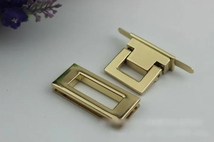 Rectangle Twist Turn Lock 45mm Purse Charm Organizer Luggage Hardware Antique Gold Lock And Key Closure Small Bag Clutch Metal Accessories