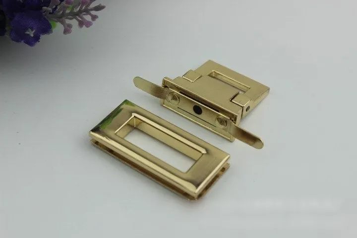 Rectangle Twist Turn Lock 45mm Purse Charm Organizer Luggage Hardware Antique Gold Lock And Key Closure Small Bag Clutch Metal Accessories