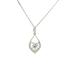 Round Diamond Pendant with 0.60ctw of Diamonds in 14K White Gold