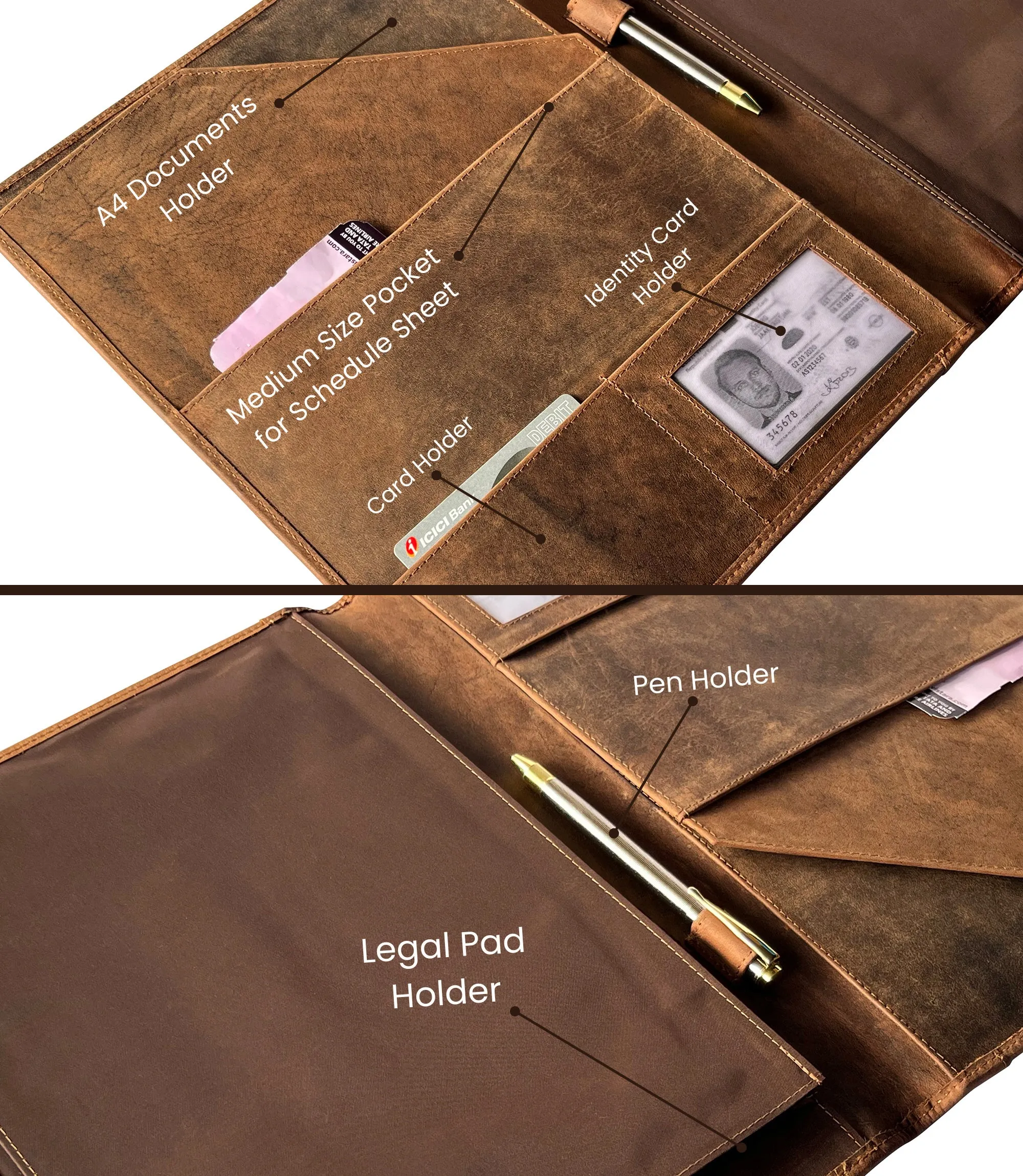 Royal Leather Portfolio (Tan)