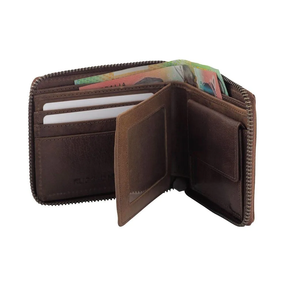 Rugged Hide RH-1006 Aris Leather Wallet Zipped around